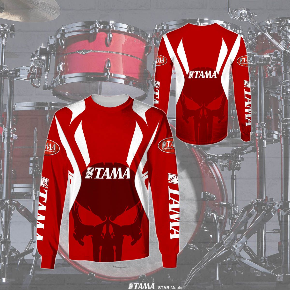 D All Over Printed Tama Drum Dvt Nh Shirts Ver Red Redditprint