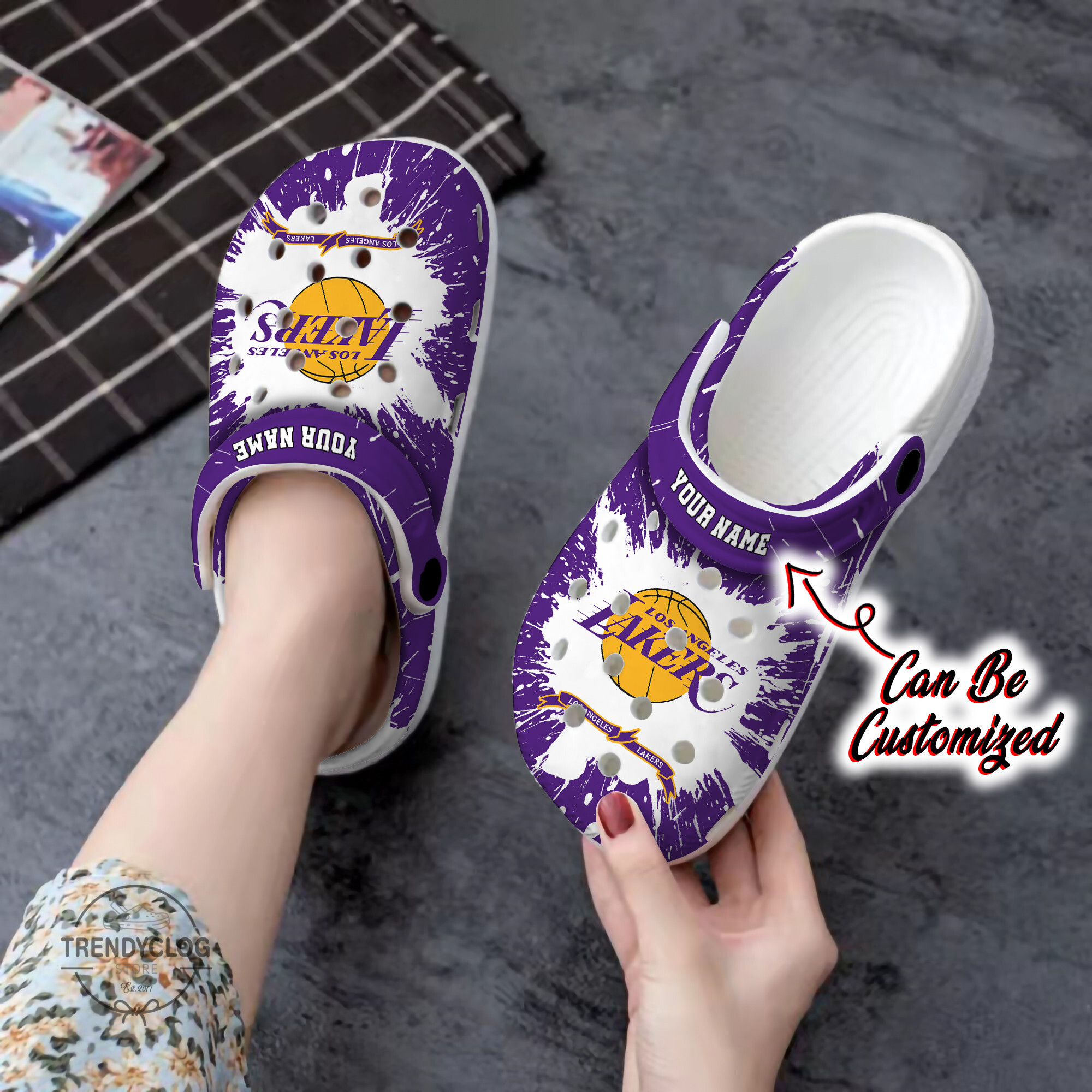 Basketball Crocss Personalized La Lakers Team Clog Shoes Clogs