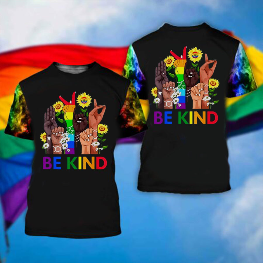 Be Kind Sign Language Hand Talking Lgbtq Gay Les Pride Lgbt Shirts