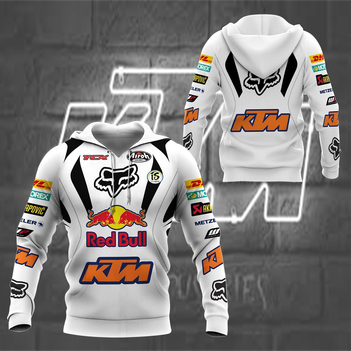 3D All Over Printed KTM Racing NTH NH Shirts Ver 5 White