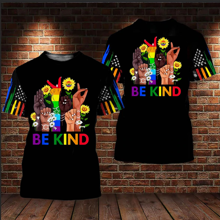 Be Kind Sign Language Hand Talking Lgbtq Gay Les Pride Lgbt Shirts