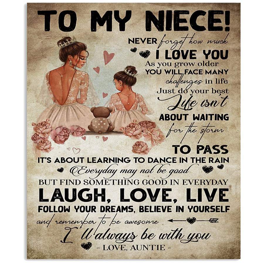 To My Niece Ill Always Be With You Gifts From Auntie Vertical Poster Poster Art Design