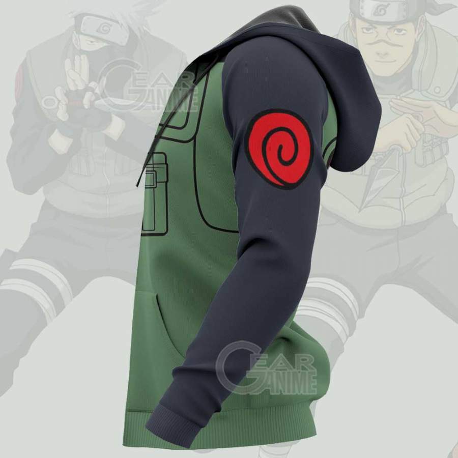 Konoha Jounins Uniform Costume Shirt Leaf Village Naruto Anime Amelio