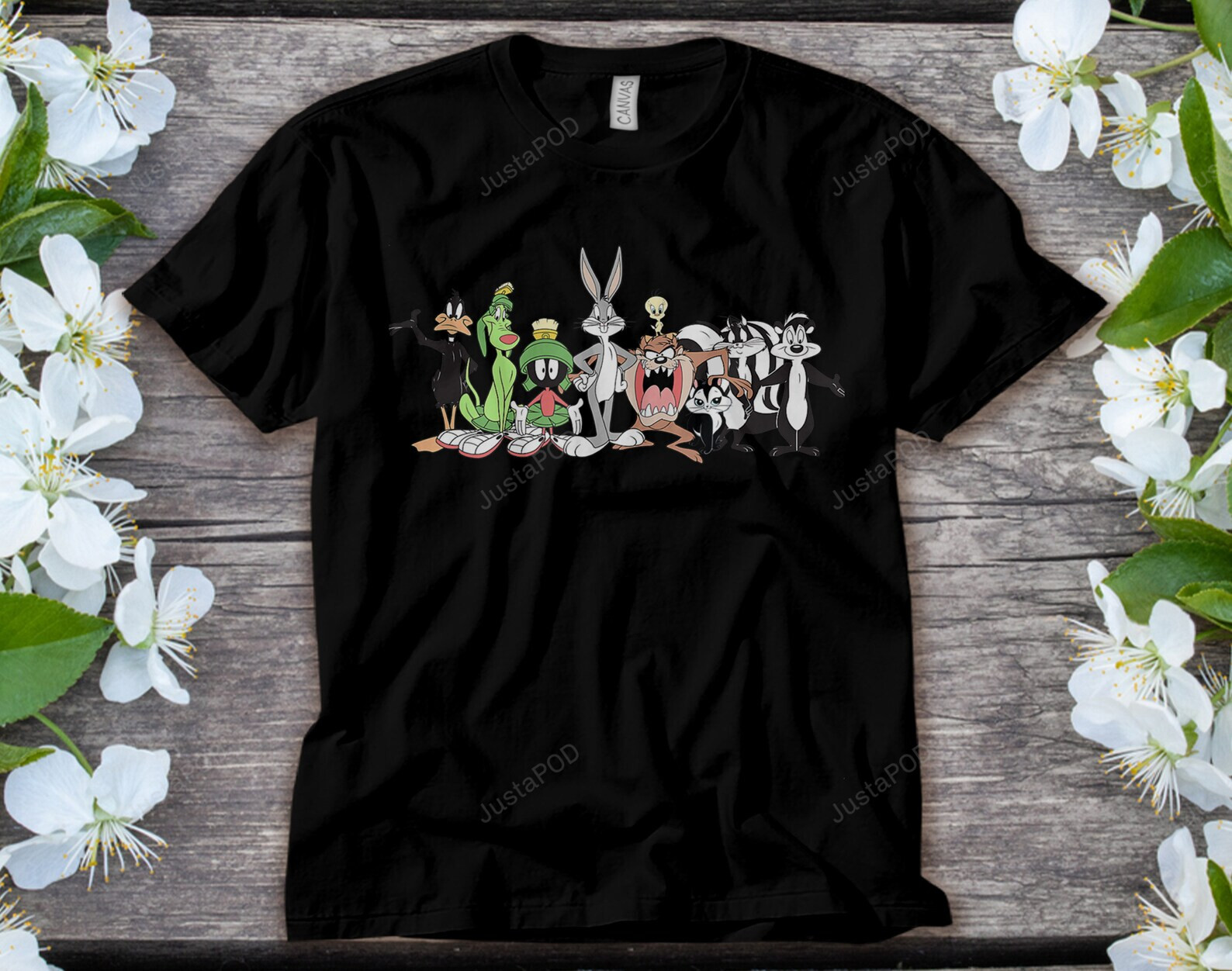 Looney Tunes Group Shot Line Up Front Back T Shirt Emprintstop