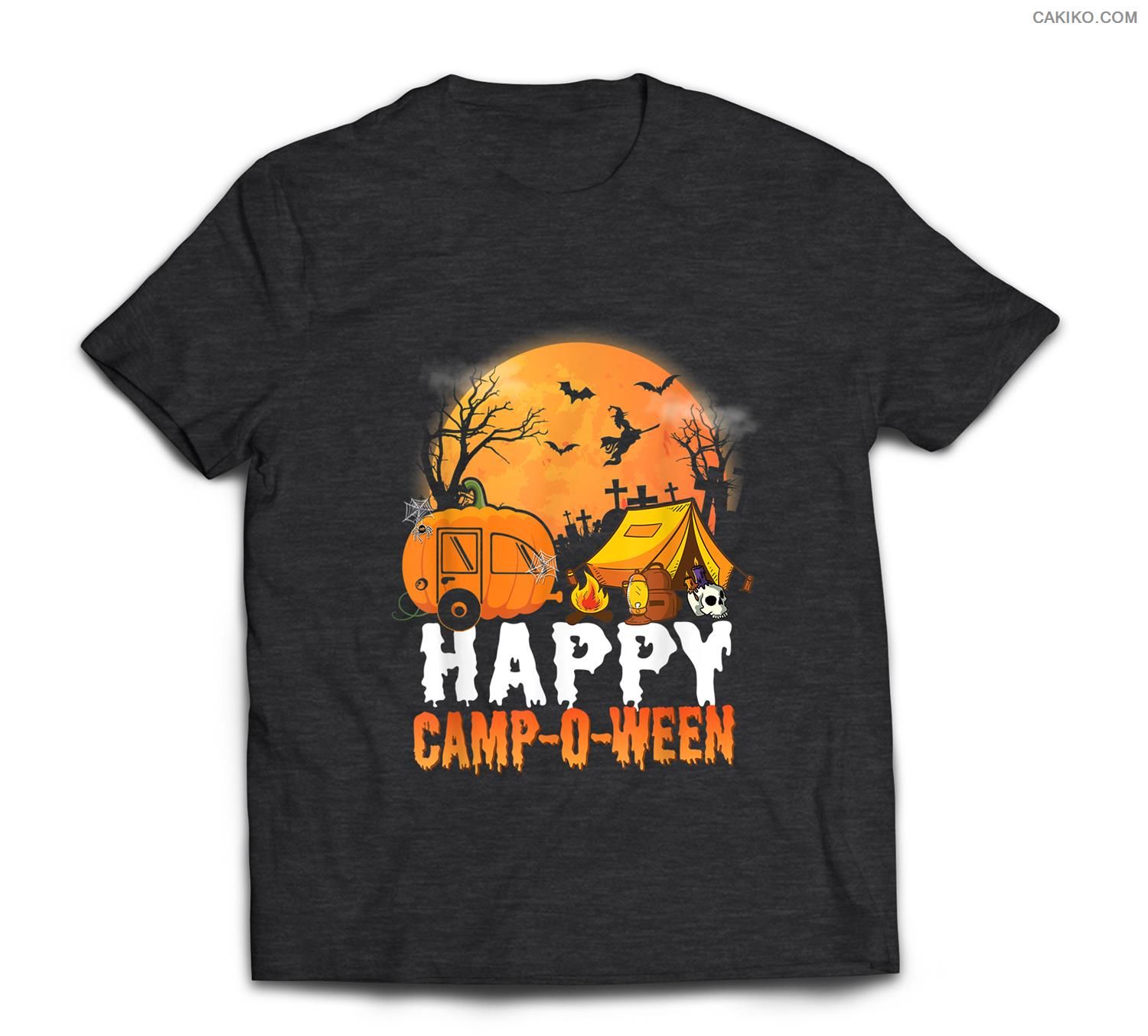 Funny Happy Camp O Ween Camping Halloween Costume Pumpkin T Shirt