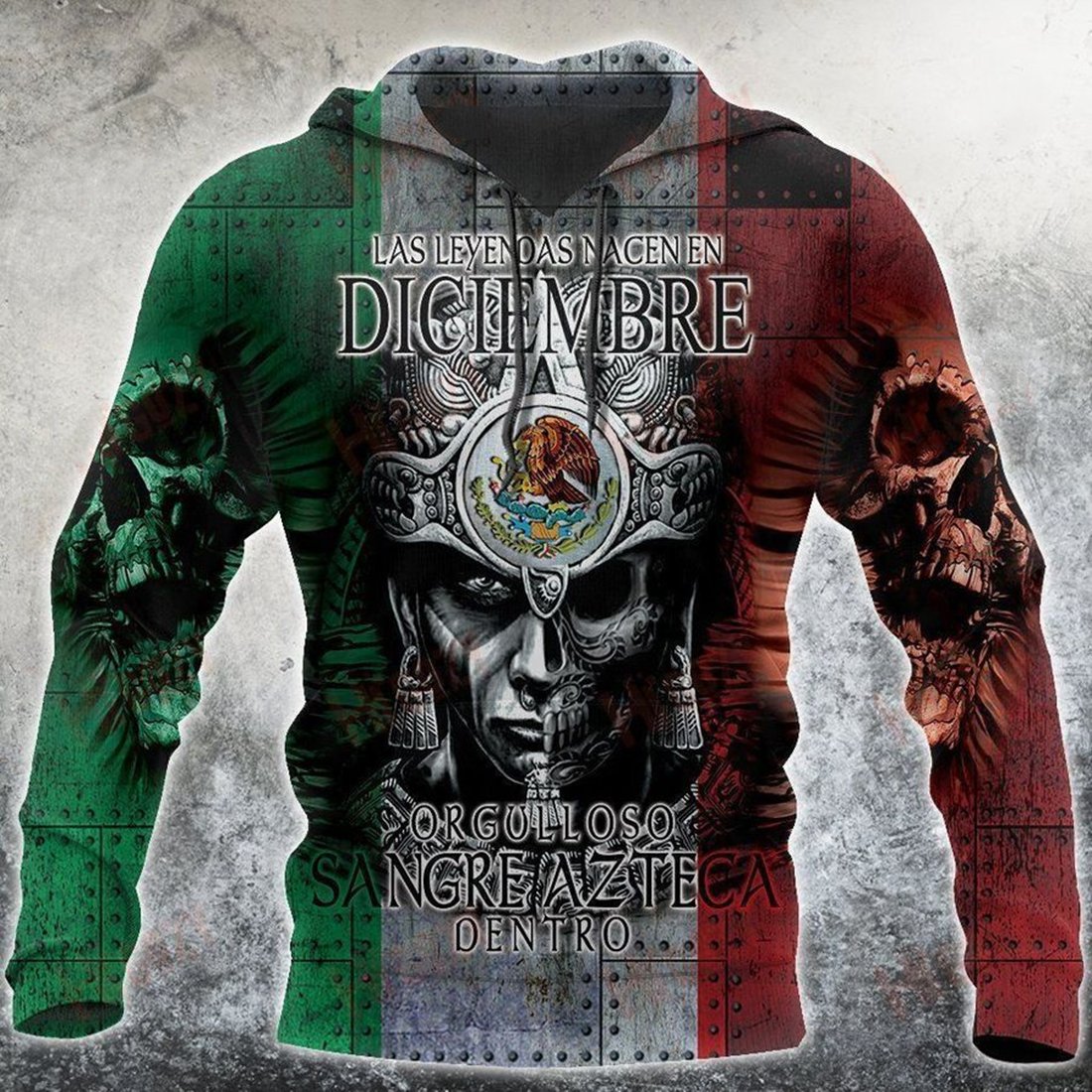 Aztec Warrior And Skulls Mexican 3D Printed Hoodie