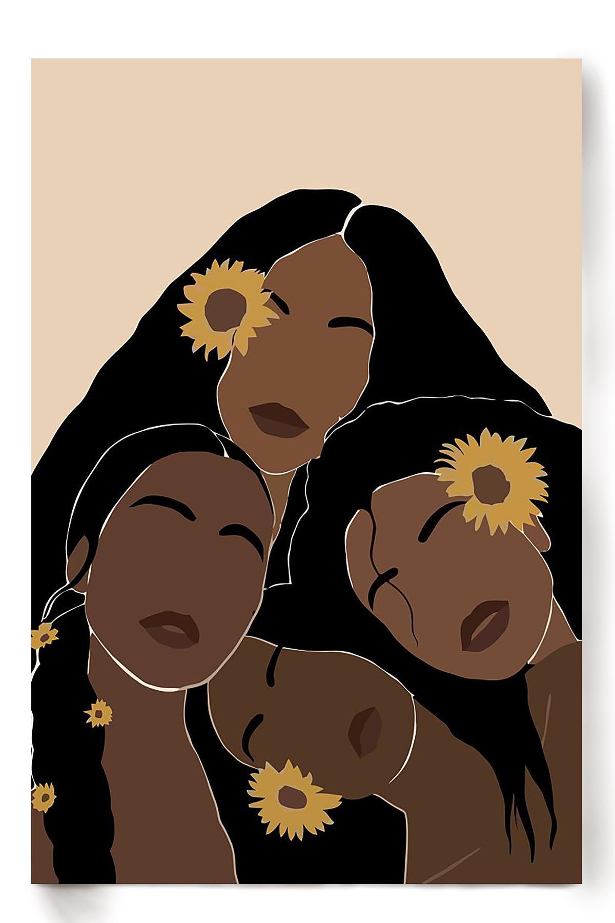 Black Woman Art Girls Wall Decor Gift For International Women Day Home Decor Girlfriend Poster