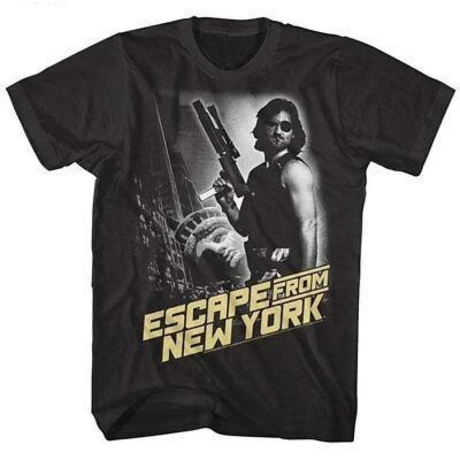 Escape From New York Snake Men’s Vintage Movie Poster Kurt Russell Black T-Shirt