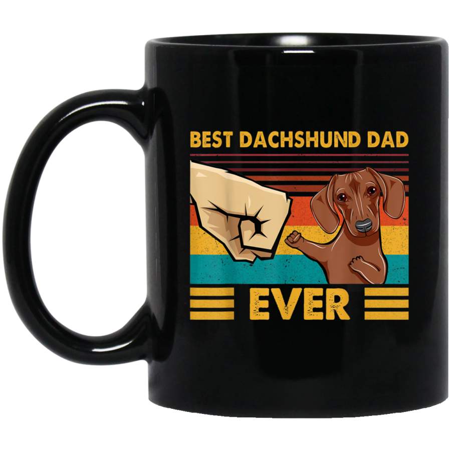 Best Dachshund Dad Ever Vintage Pet Animal Dog Fist Bump Mug