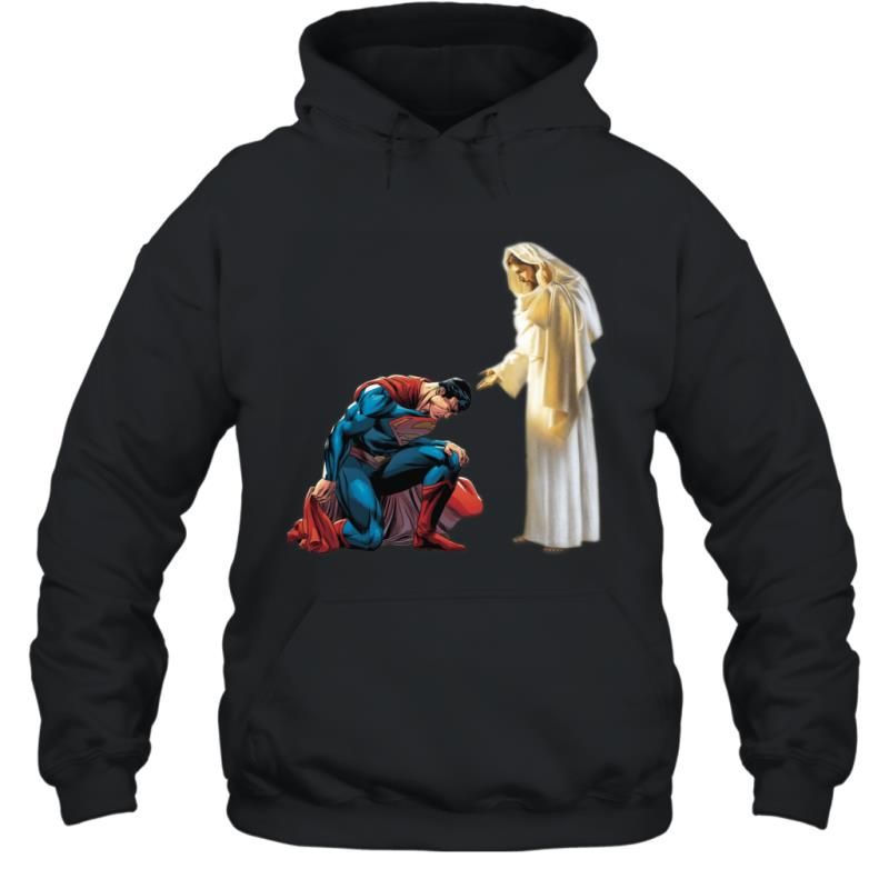Superman Kneels Before Jesus Christian Fans Shirt Hoodie