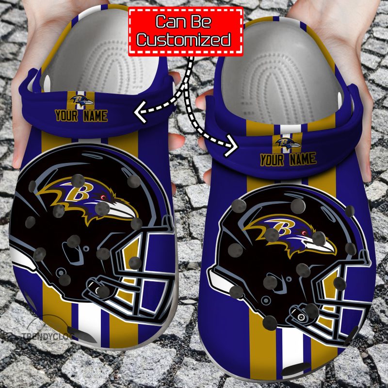 Football Personalized BRavens Helmets Clog Shoes