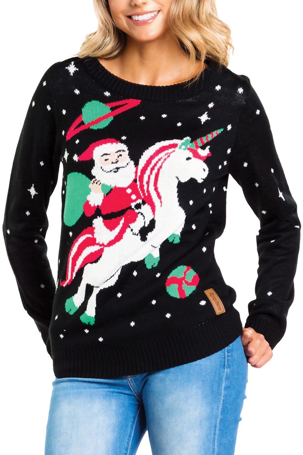 Women’S Santa Unicorn Ugly Christmas Sweater