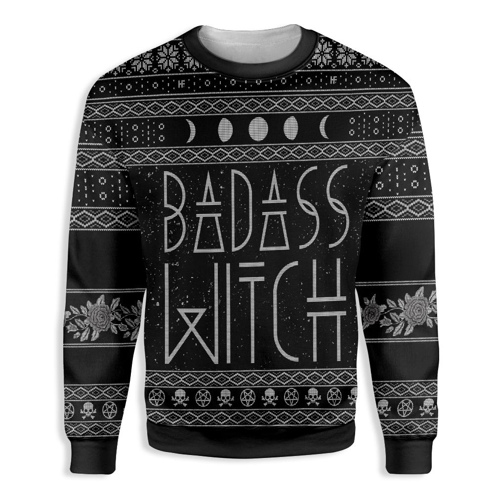 Badass Witch Ugly Christmas Witch Wicca Ez20 0810 All Over Print Sweatshirt