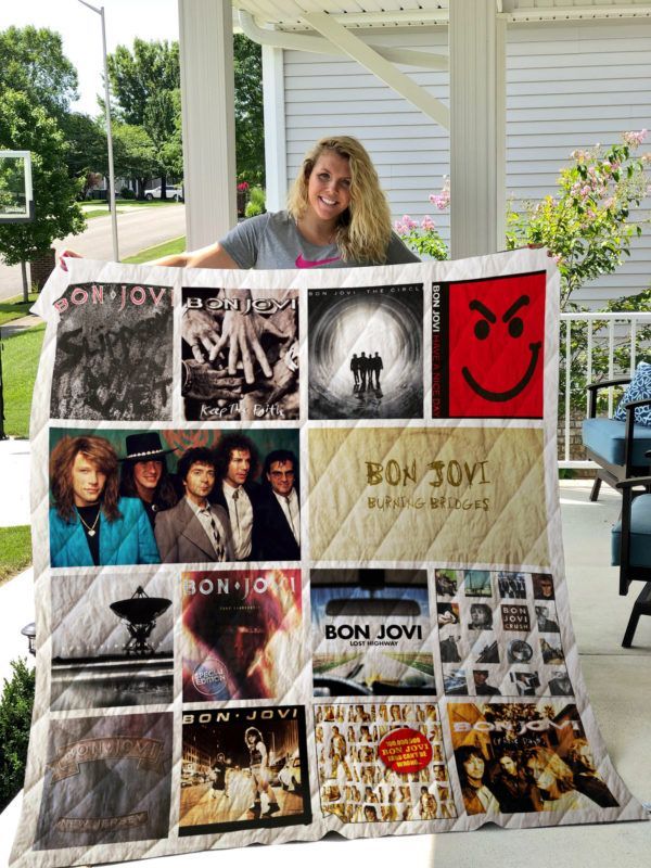 Bon Jovi Quilt Fleece Blanket Home Decor Bedding Couch Sofa Soft And Comfy Cozy 02