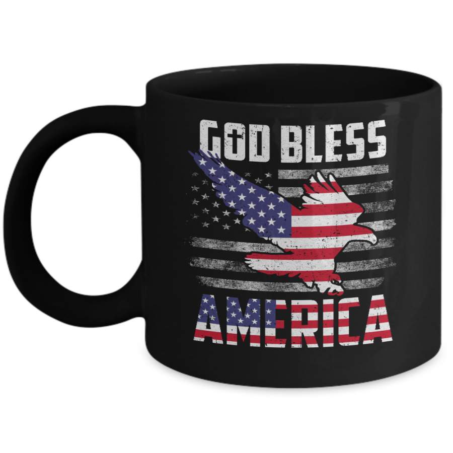 Patriotic God Bless America Flag Eagle 4Th Of July Mug