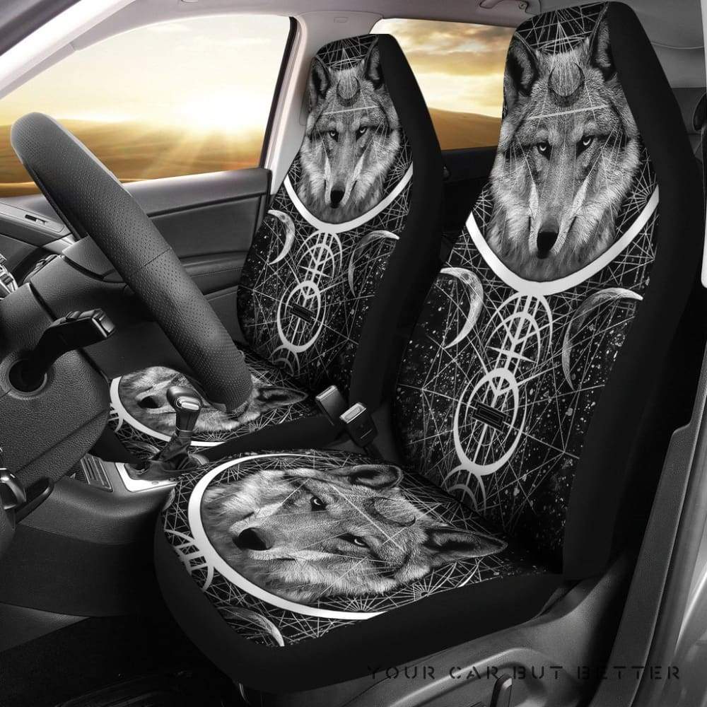 Wolf King Art Design Car Seat Covers Animals Fantasy 155026