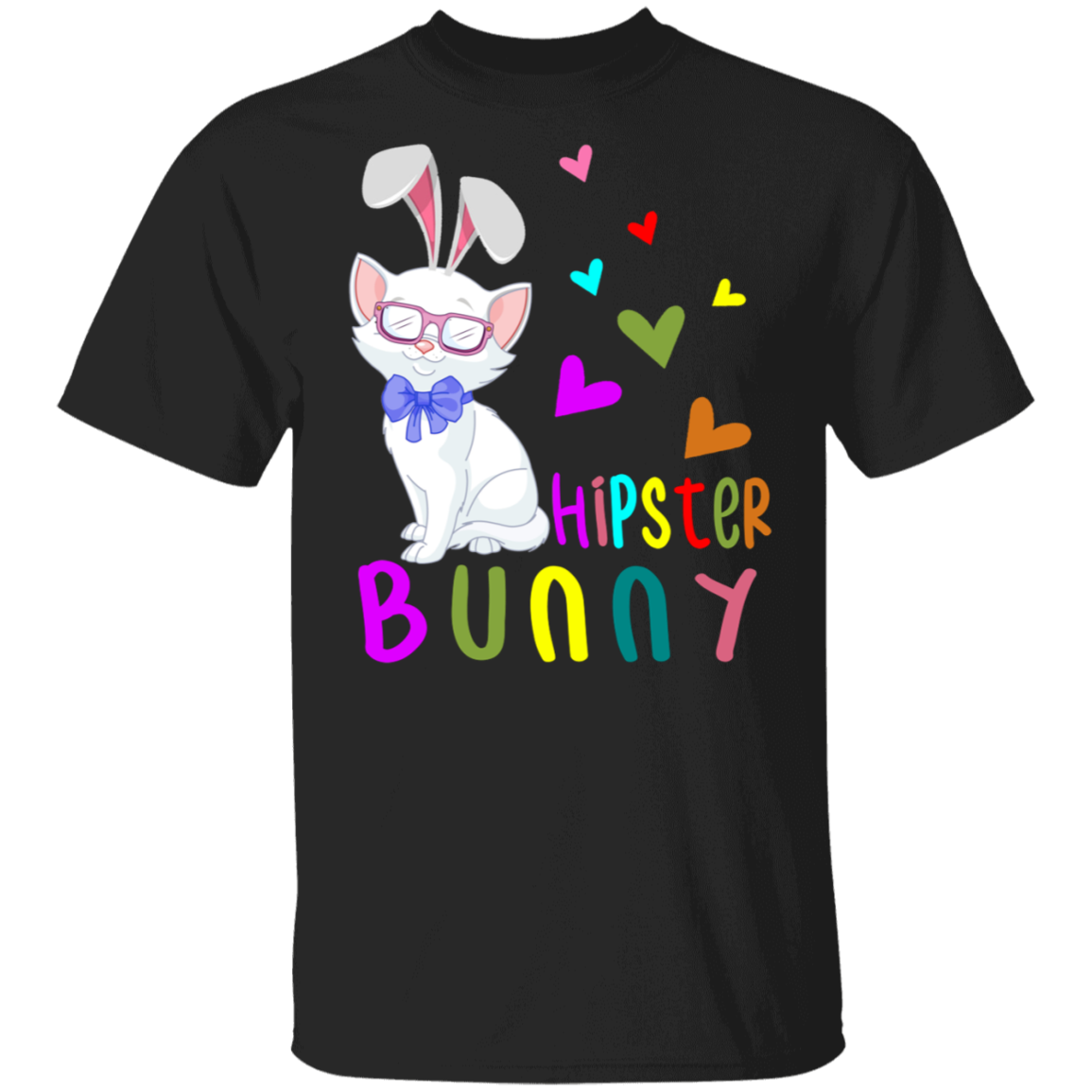 Easter Bunny Cat Shirt Hipster Bunny Cool Easter Day Bunny Ears Cat Lover Gifts T-Shirt