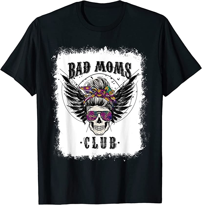 Bleached Leopard Skull Mom Bad Moms Club Mother’s Day Gifts T-Shirt