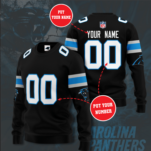 Personalized Carolina Panthers Football Team All Over Print 3D Sweatshirt-Black-Tph