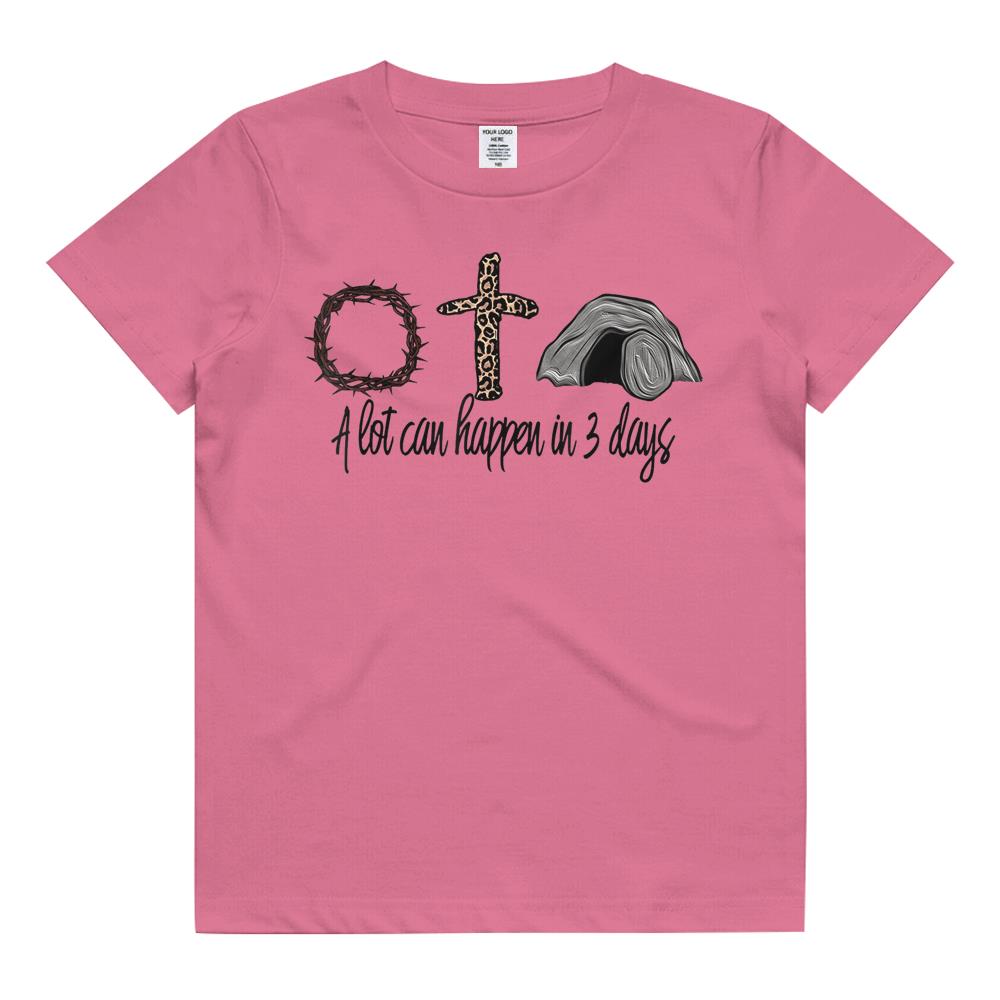 A Lot Can Happen In 3 Days Jesus Easter Resurrection Leopard Kids T Shirt