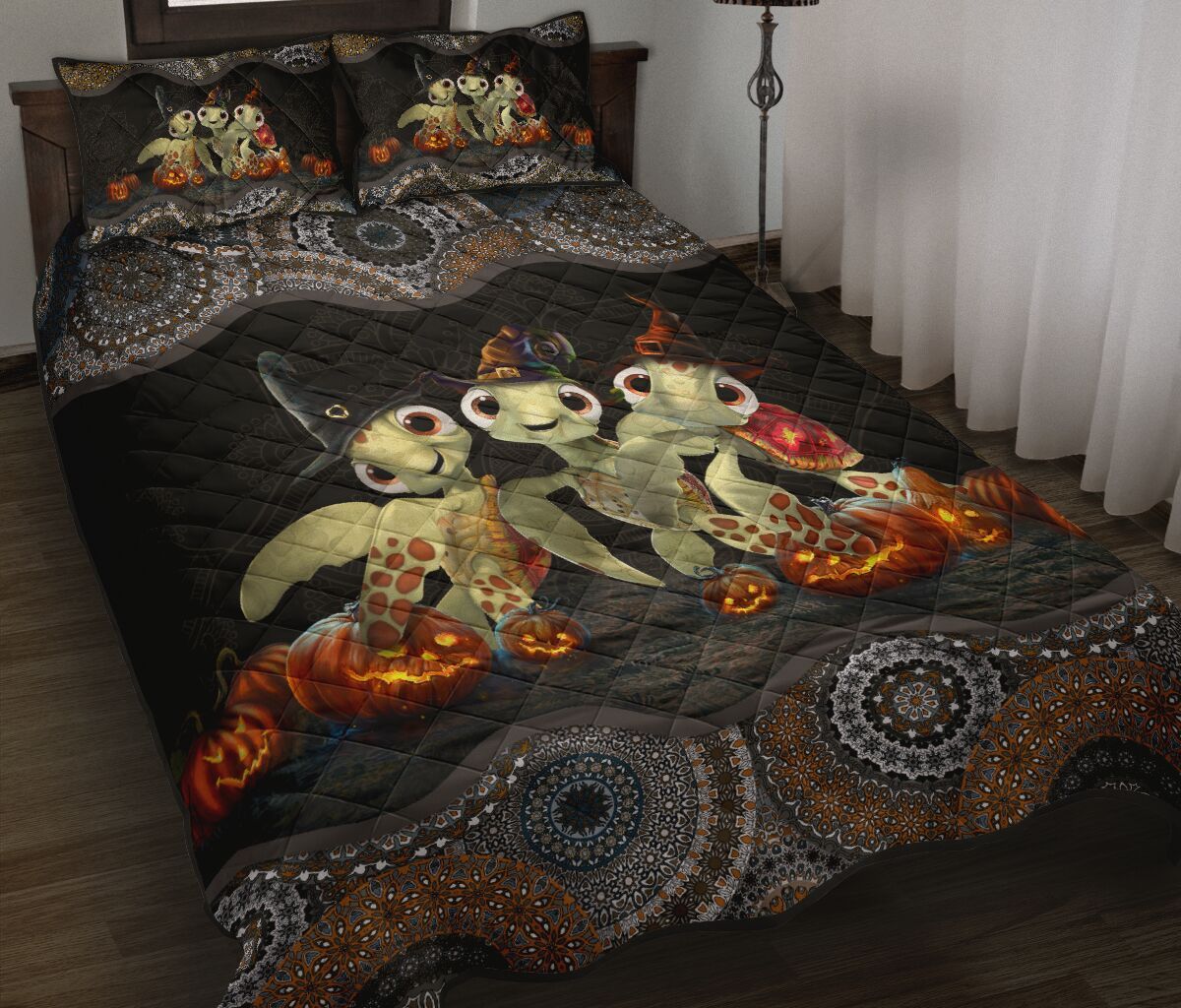 210THHANM-TURTLE QUILT BED SET HALLOWEEN