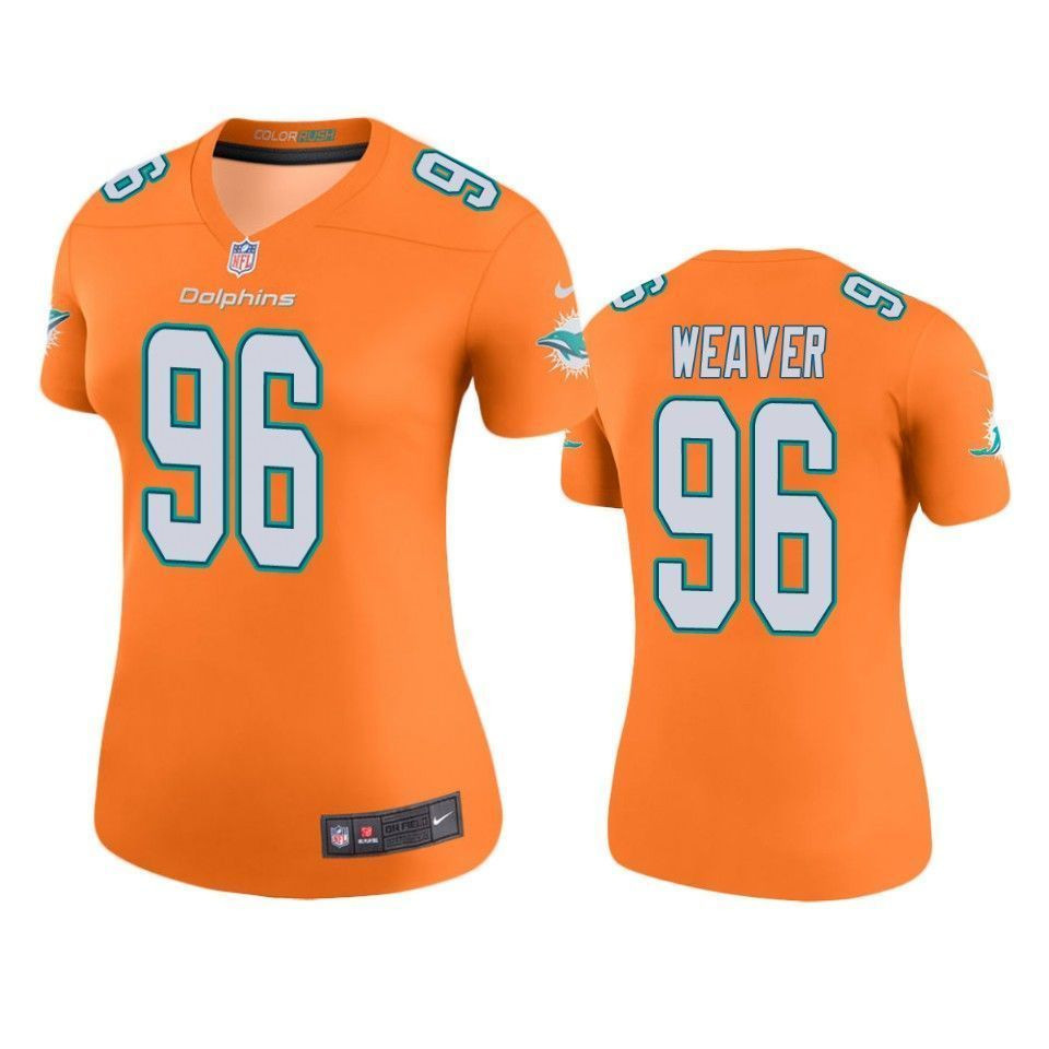 Miami Dolphins Curtis Weaver Orange Color Rush Legend 3D Jersey