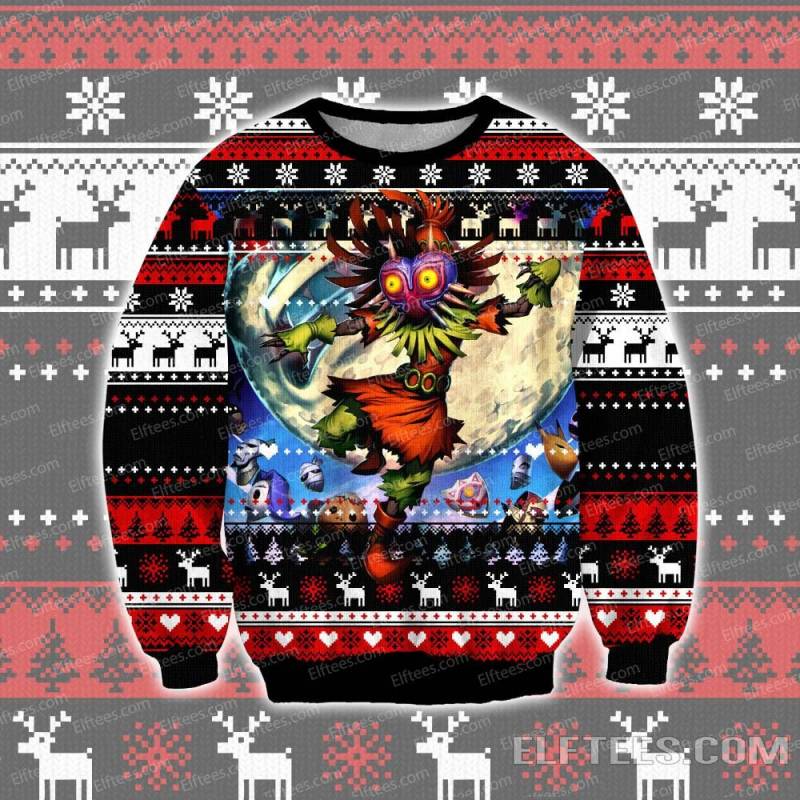 The Legend of Zelda: Majora’s Mask Knitting Pattern 3D Print Ugly Christmas Sweater – ZLD01