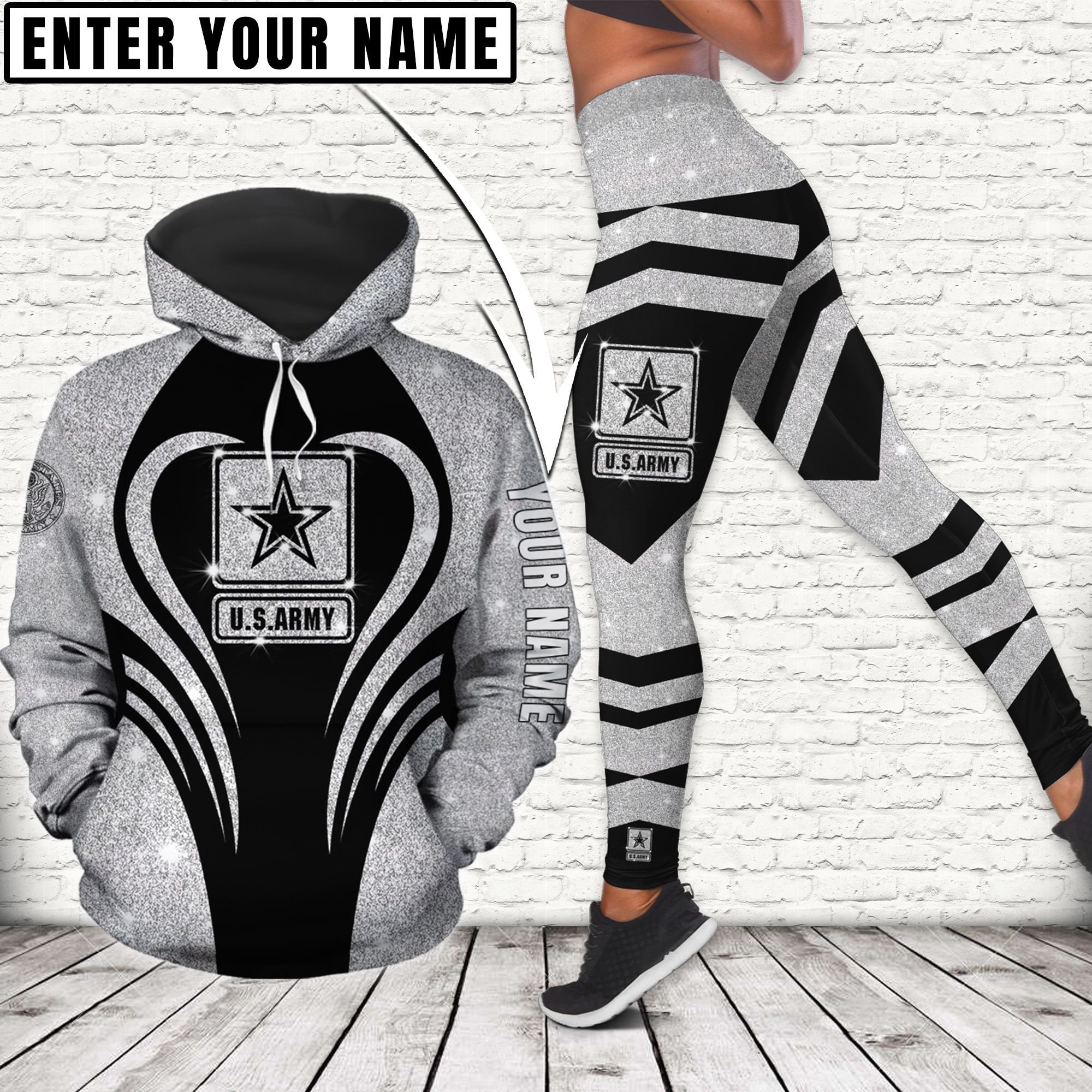 U.S ARMY Limited Edition ! Hoodie-Legging Set CUSTOMIZED NAME