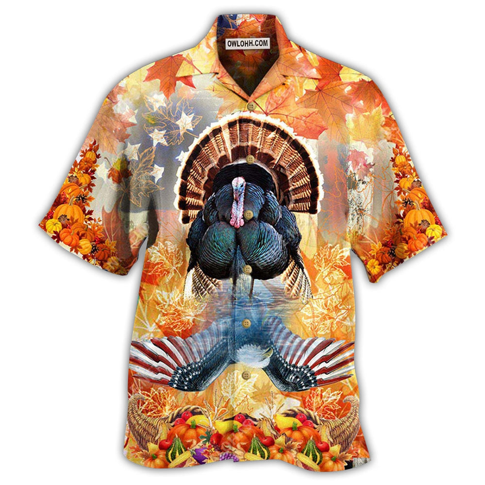 Turkey Love Autumn Love America – Hawaiian Shirt  – Owl Ohh