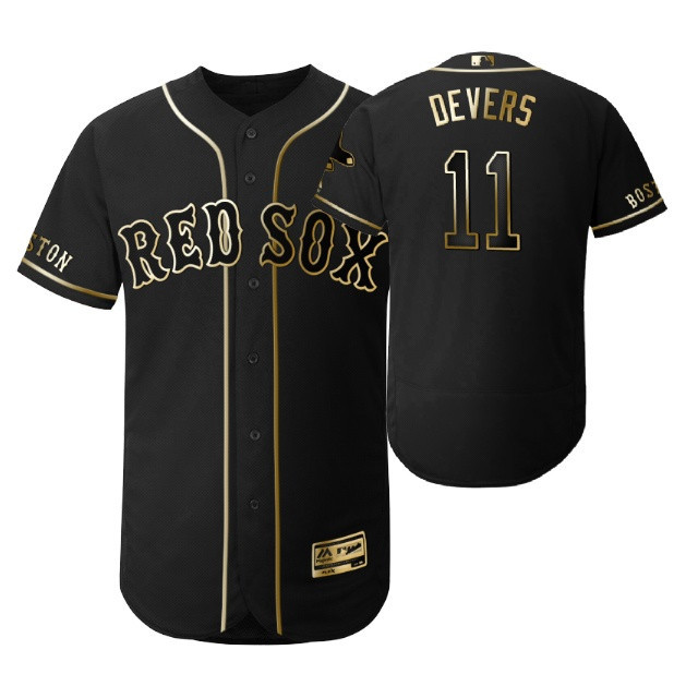 Boston Red Sox #11 Rafael Devers MLB 2019 Golden Brandedition Black Jersey Gift For Red Sox Fans