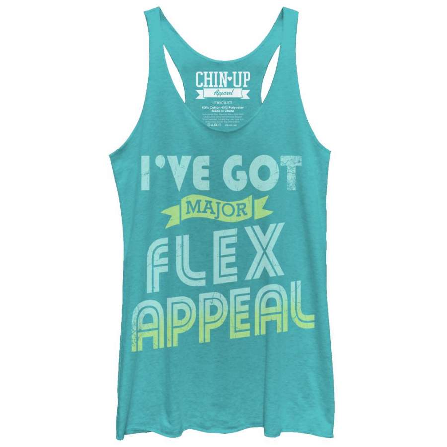 CHIN UP Women’s Major Flex Appeal  Racerback Tank Tahiti Blue