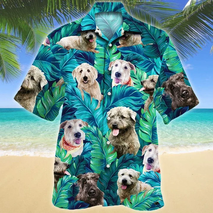 Glen Of Imaal Terrier Dog Lovers Blue And Green Leave Hawaii Shirt Ha48775