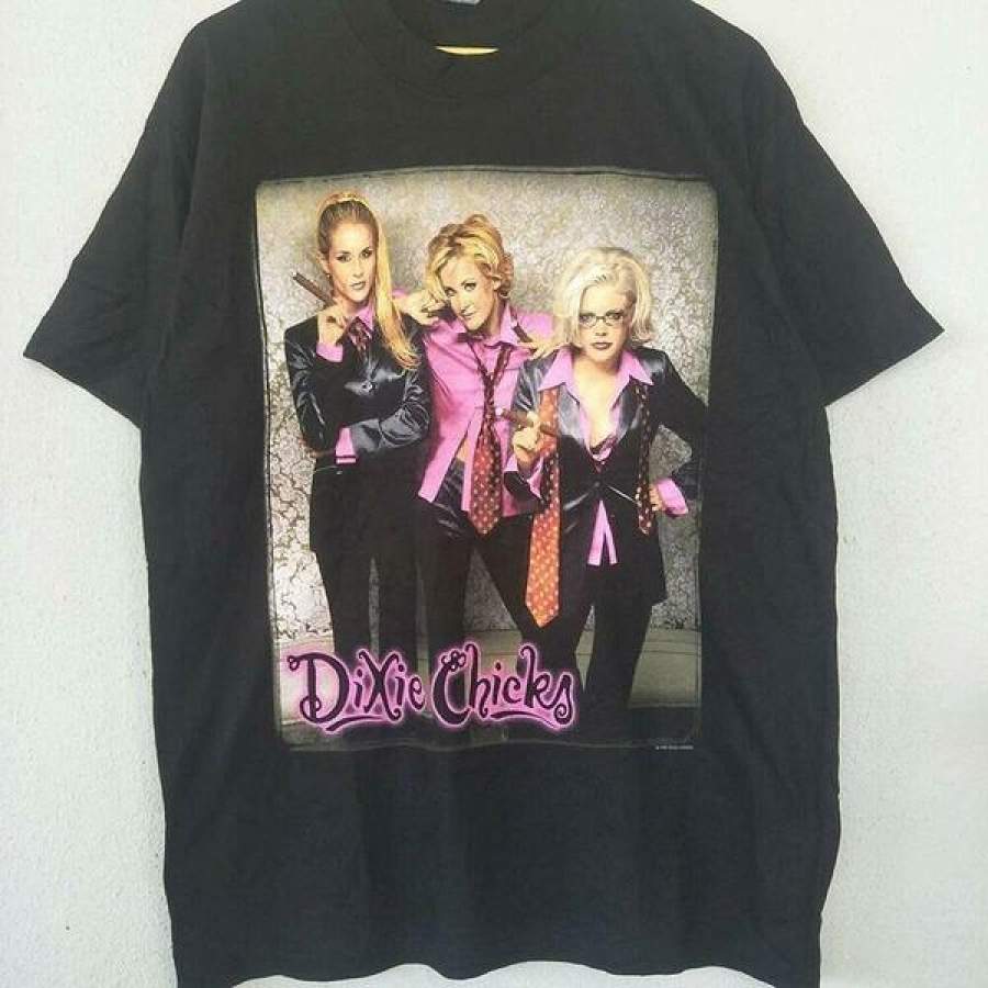 Vintage 90s Dixie Chicks Band Girl Black Men T-shirt