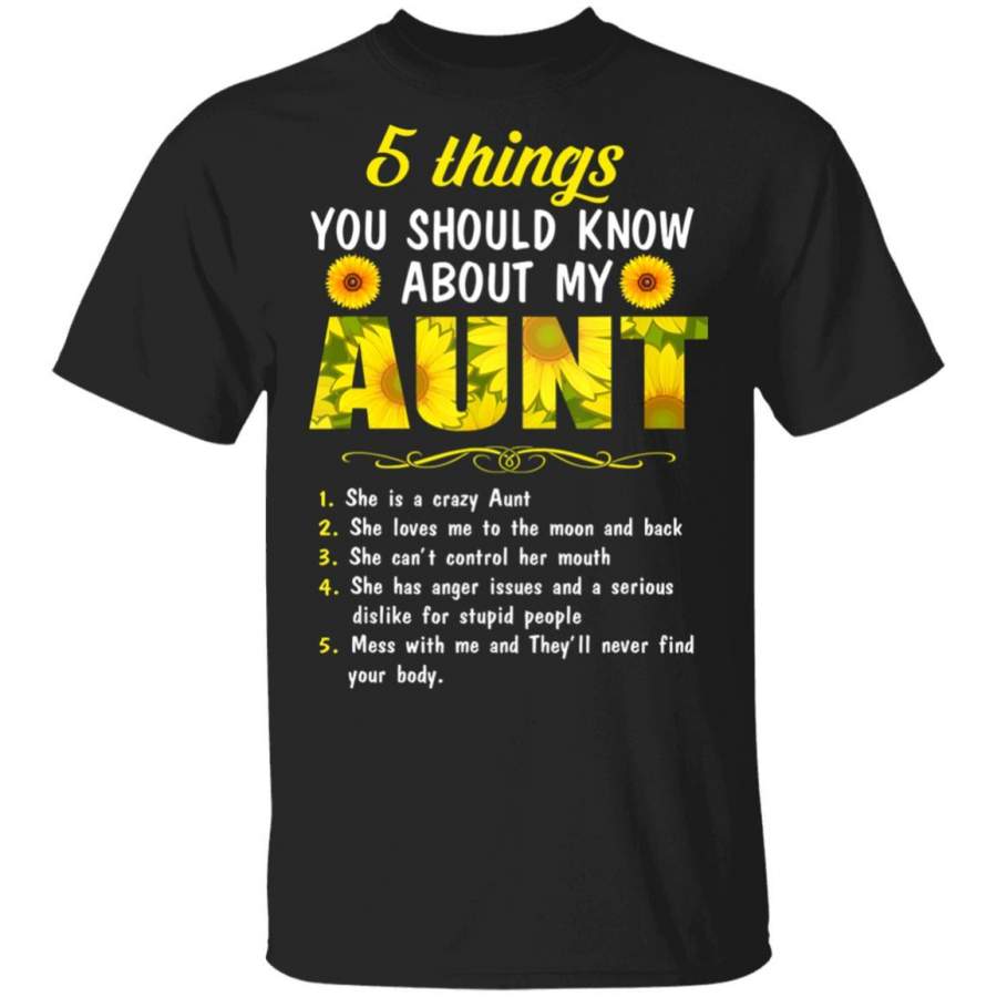 5 things You Should Know about my Aunt Niece Nephew Coffee Mug Unisex Men Women Tshirt