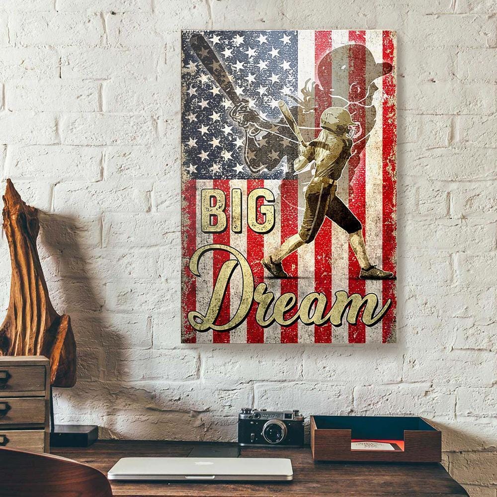 Canvas Prints Big Dream Softball Vertical Canvas Wall Art Elegant Canvas Home Decoration