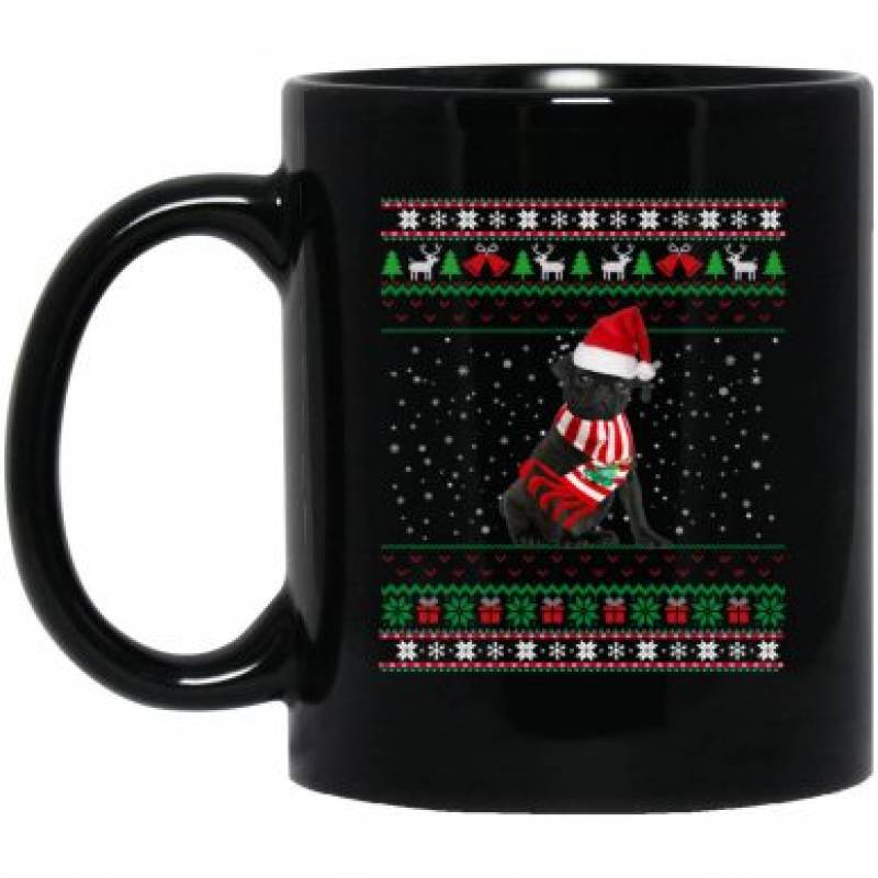 Black Pug Ugly Christmas – Merry Santa Black Pug Christmas Mug