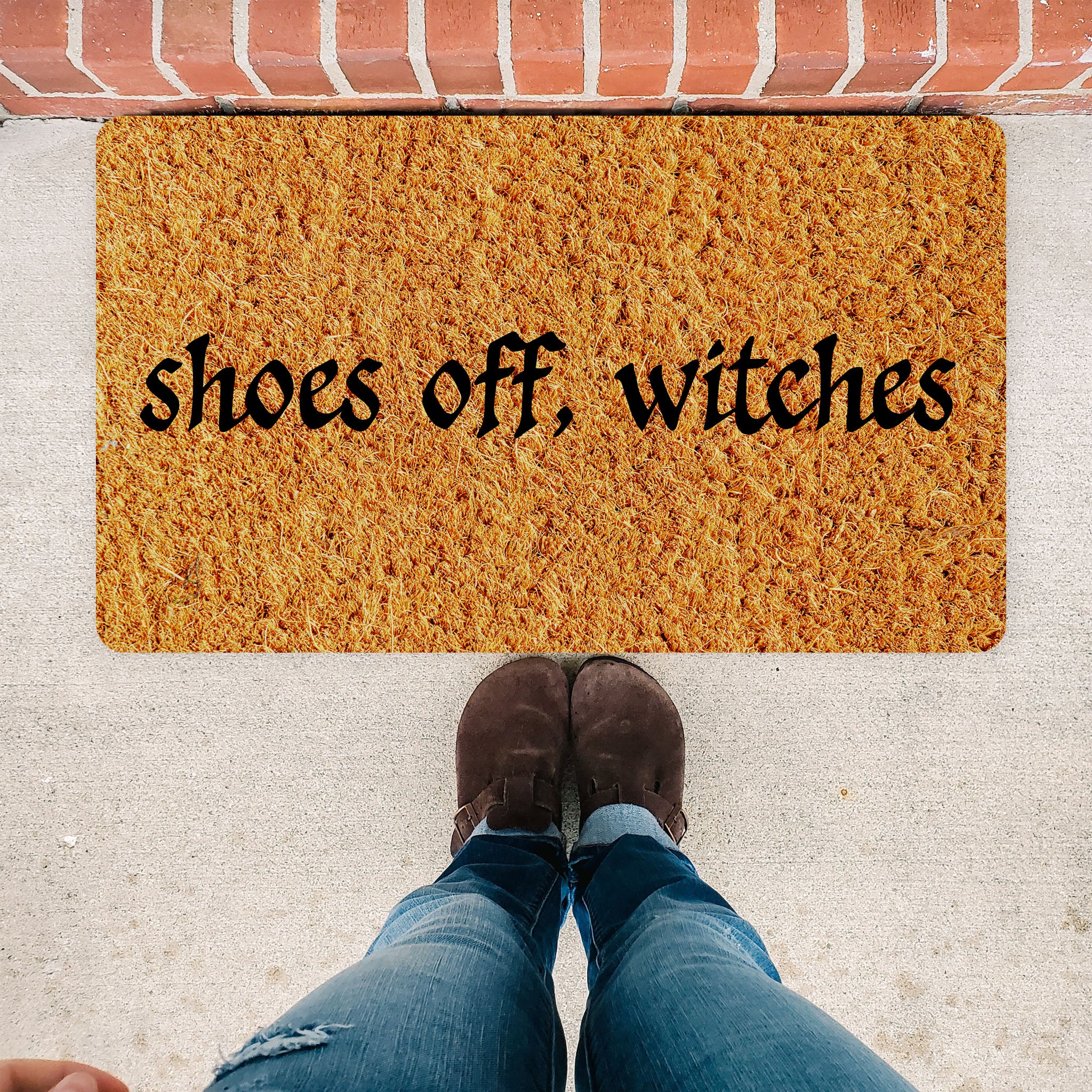 Shoes Off, Witches Funny Meme Doormat, Welcome Mat, Halloween Decor, Home Doormat, Halloween Welcome Mat