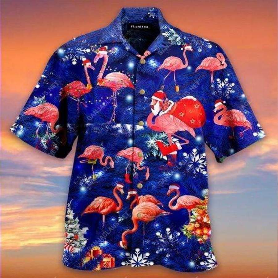 Hawaii Aloha Shirts Flamingo On Christmas Ha69896