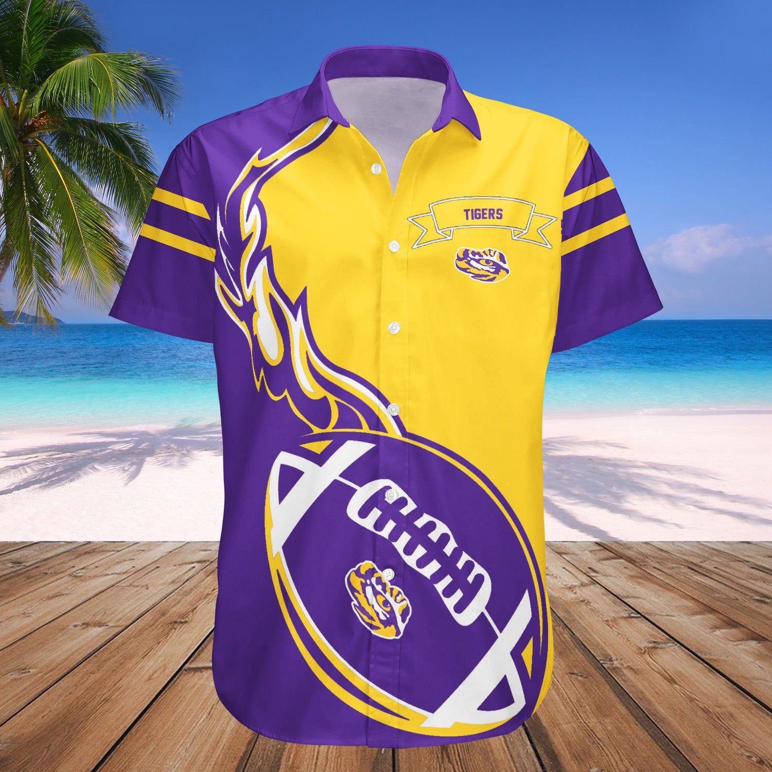 Lsu Tigers Hawaii Shirt Flame Ball – NCAA