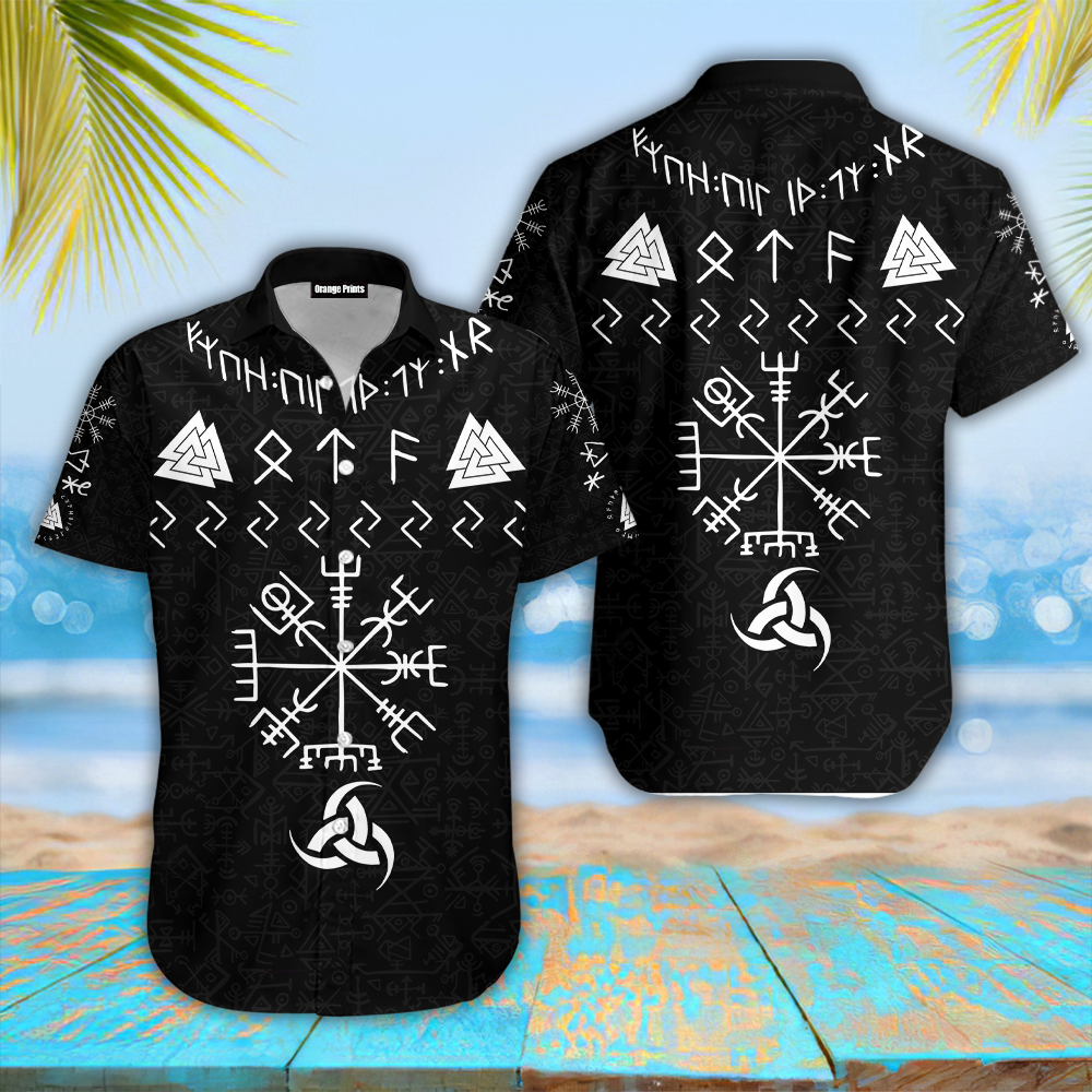 Viking Vegvisir Horn Of Odin Valknut Hawaii Shirt For Men Women Adult Ha43016