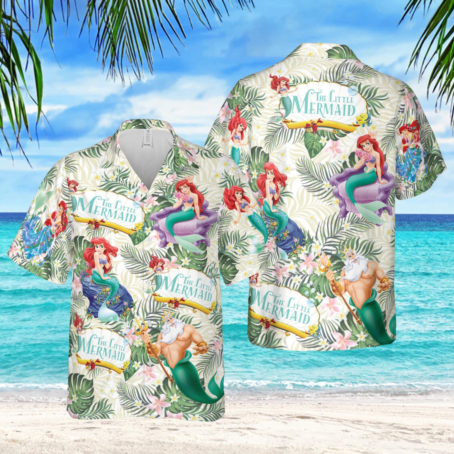 The Little Mermaid Custom Hawaii Shirt | Ariel Hawaii Shirt | Ariel And Friends Button Up Shirts