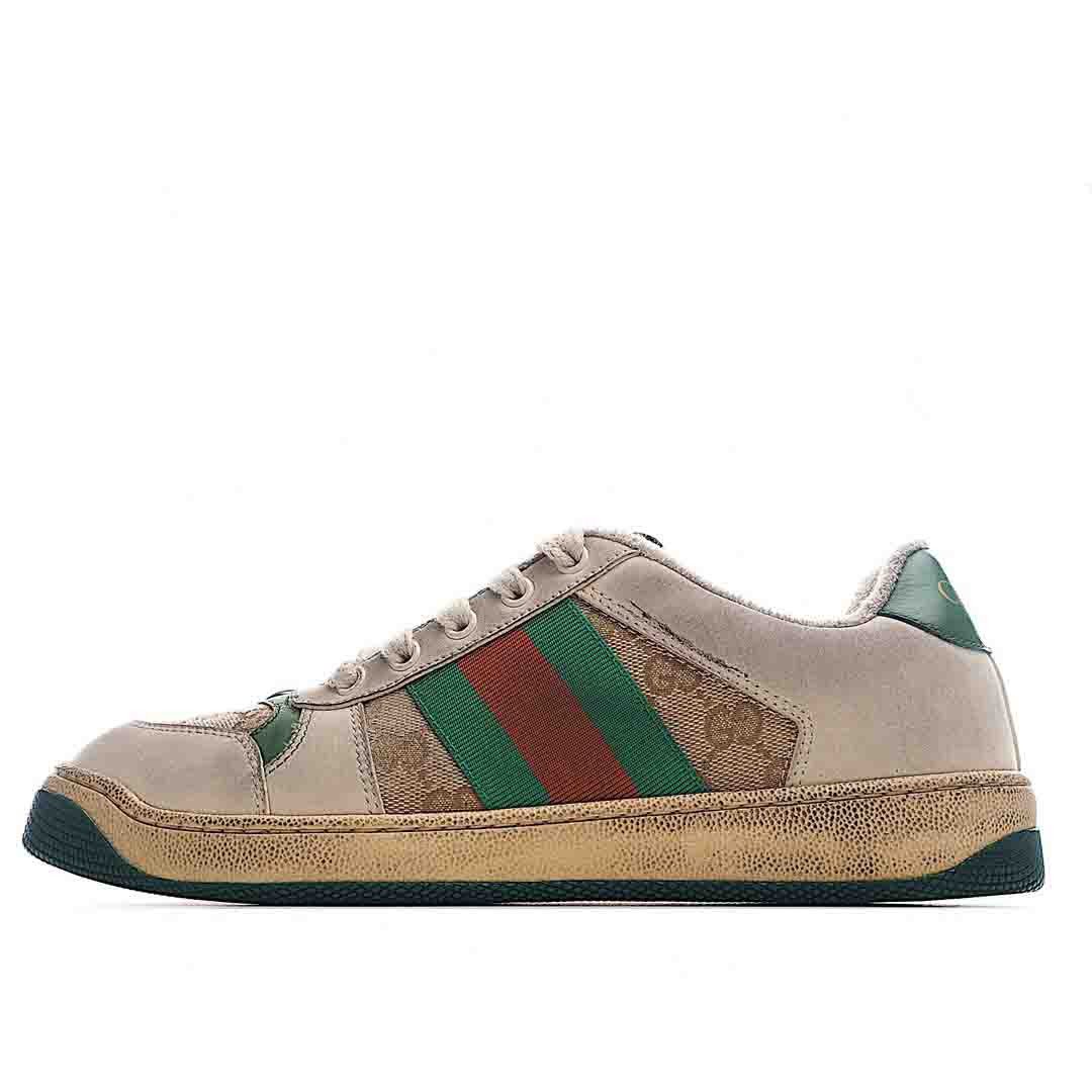 Gucci Screener GG In White Leather And GG Canvas Shoes Sneakers – Men PR-517512