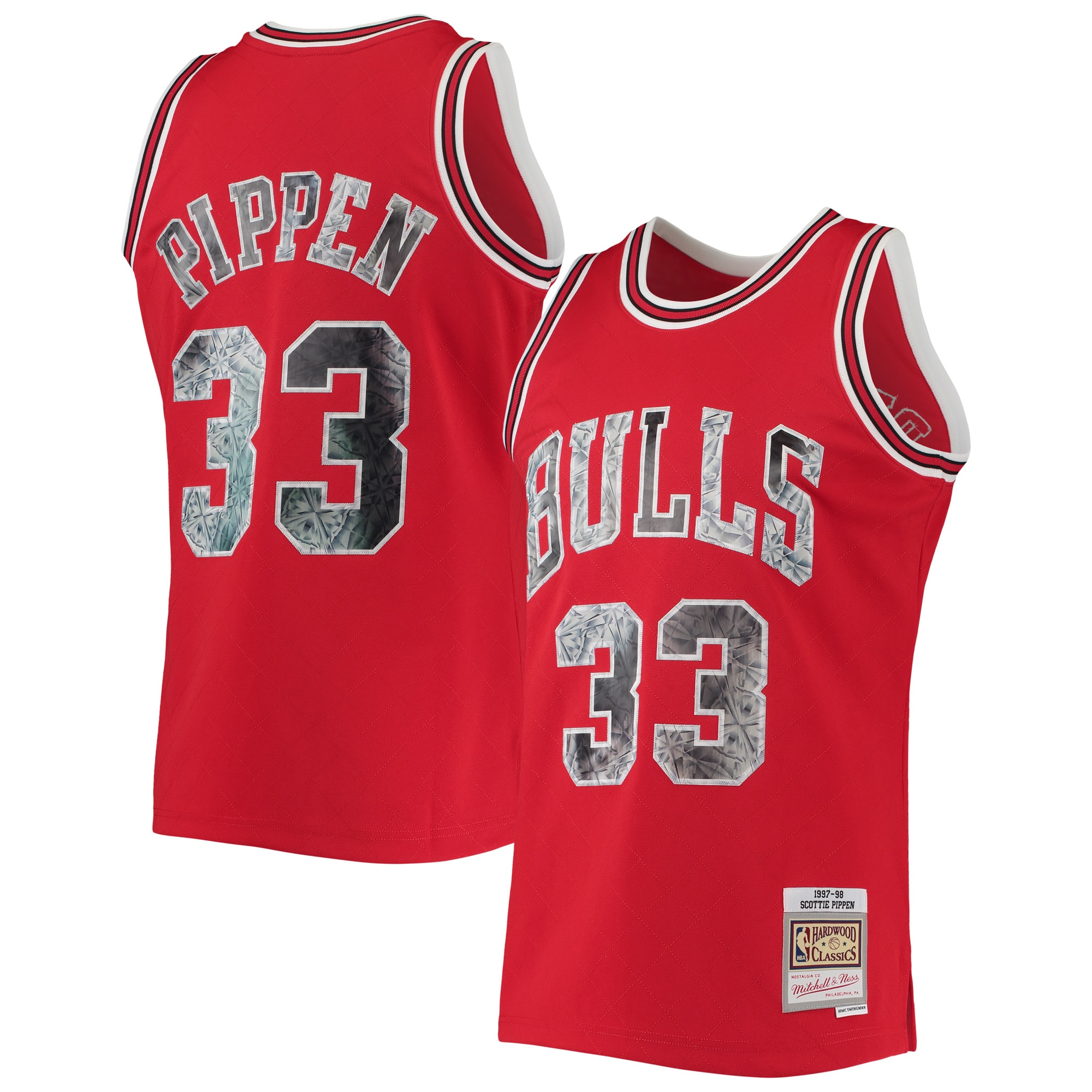 Scottie Pippen Chicago Bulls Mitchell & Ness 1997/98 Hardwood Classics NBA 75th Anniversary Diamond Swingman Jersey – Red