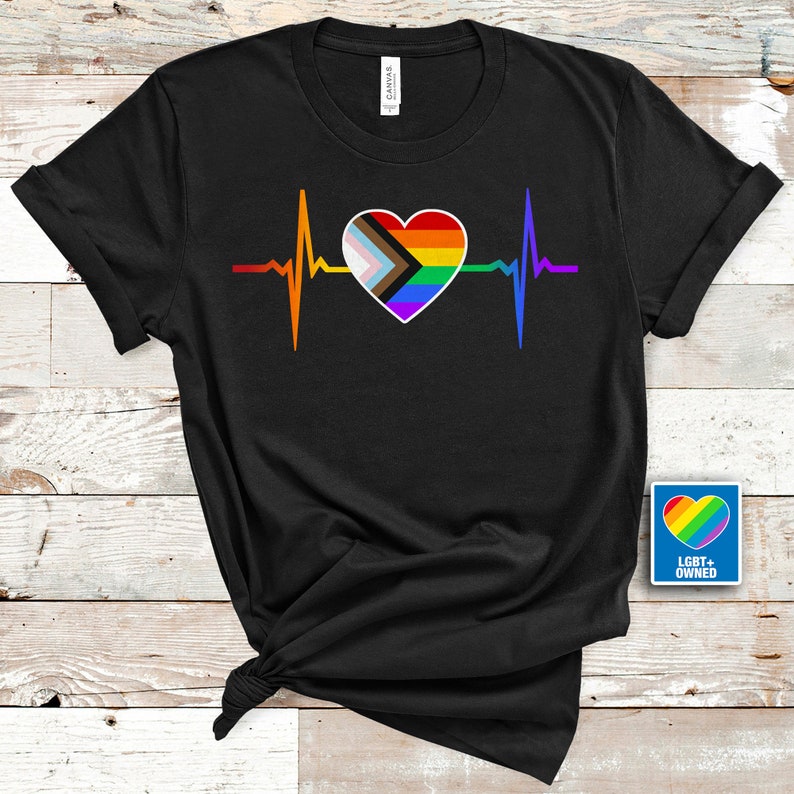 Pride Shirts, Heartbeat Tee Shirt, Gay Pride Lgbtq Shirt, Lgbt Clothing Pride Shirt, Gift To Lgbt