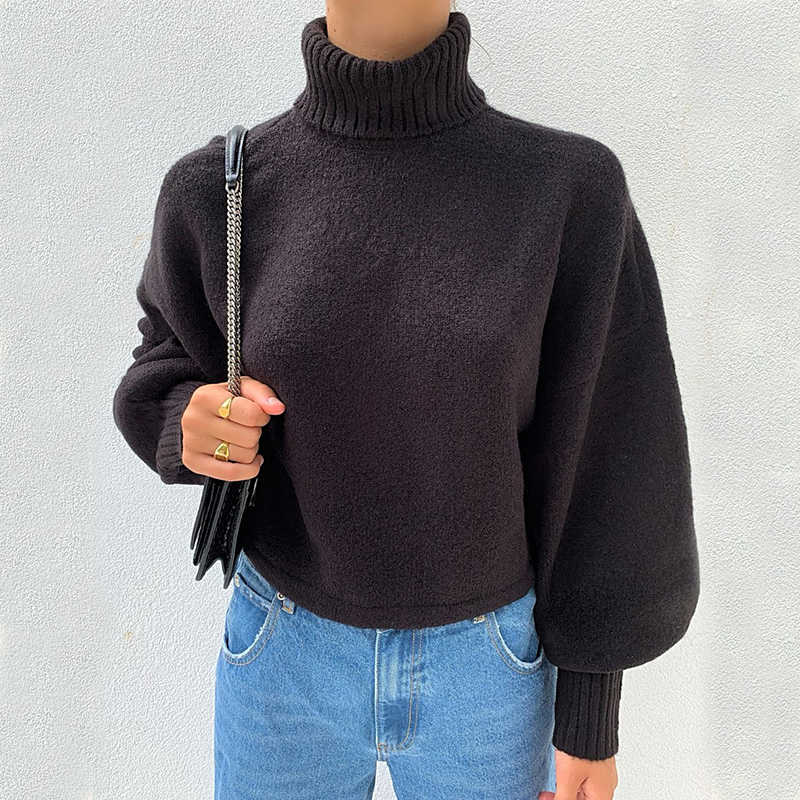 2021 winter warm cashmere turtleneck sweater women’s head high collar loose sweater women’s sweater solid color PLUS large size alx