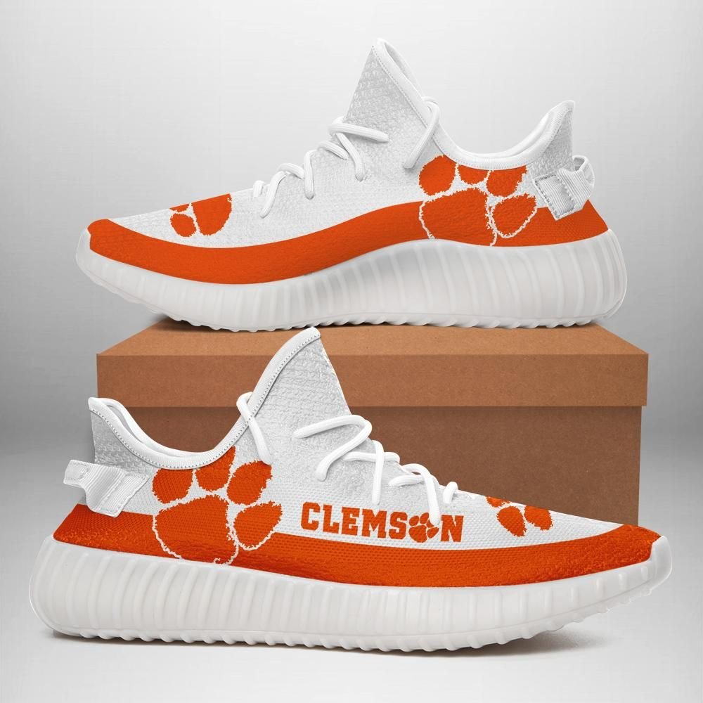 Clemson Tigers Unisex Sneaker Football Custom Shoes Clemson Tigers Yeezy Boost 350