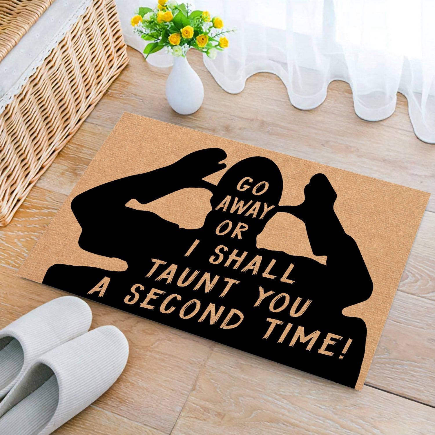 Go Away Or I Shall Taunt You Second Time – Funny Welcome Rug Decorative Doormat Evg43038