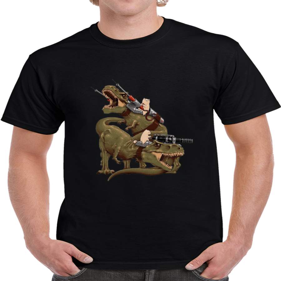 Cats Riding T-rexs! T Shirt