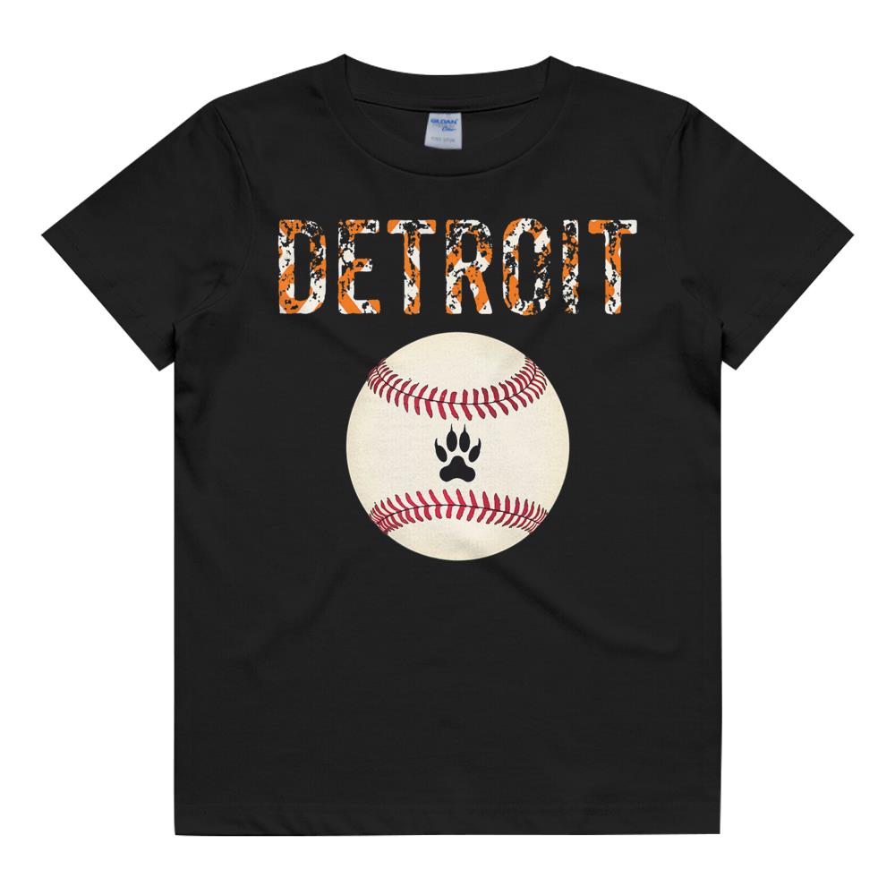 Distressed Tiger Mascot Tshirt Cool Detroit Baseball Ball Kids T Shirt