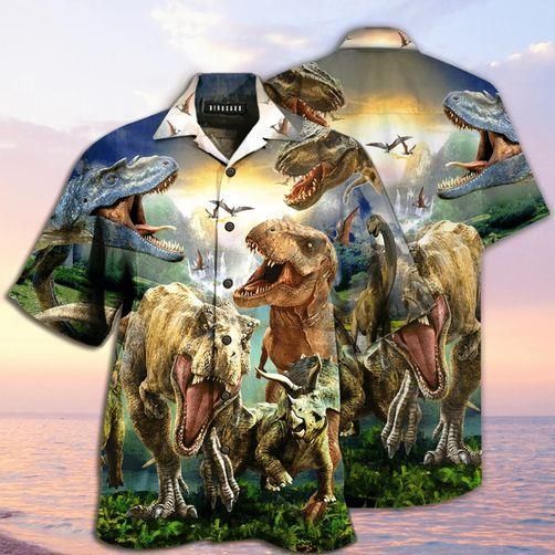 Shop Honor Dinosaur In The Jurassic Period Hawaii Aloha Shirts Ha58827